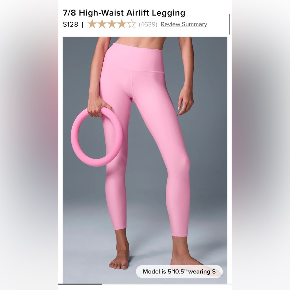 7/8 High-Waist Airlift Legging size small color sweet pink